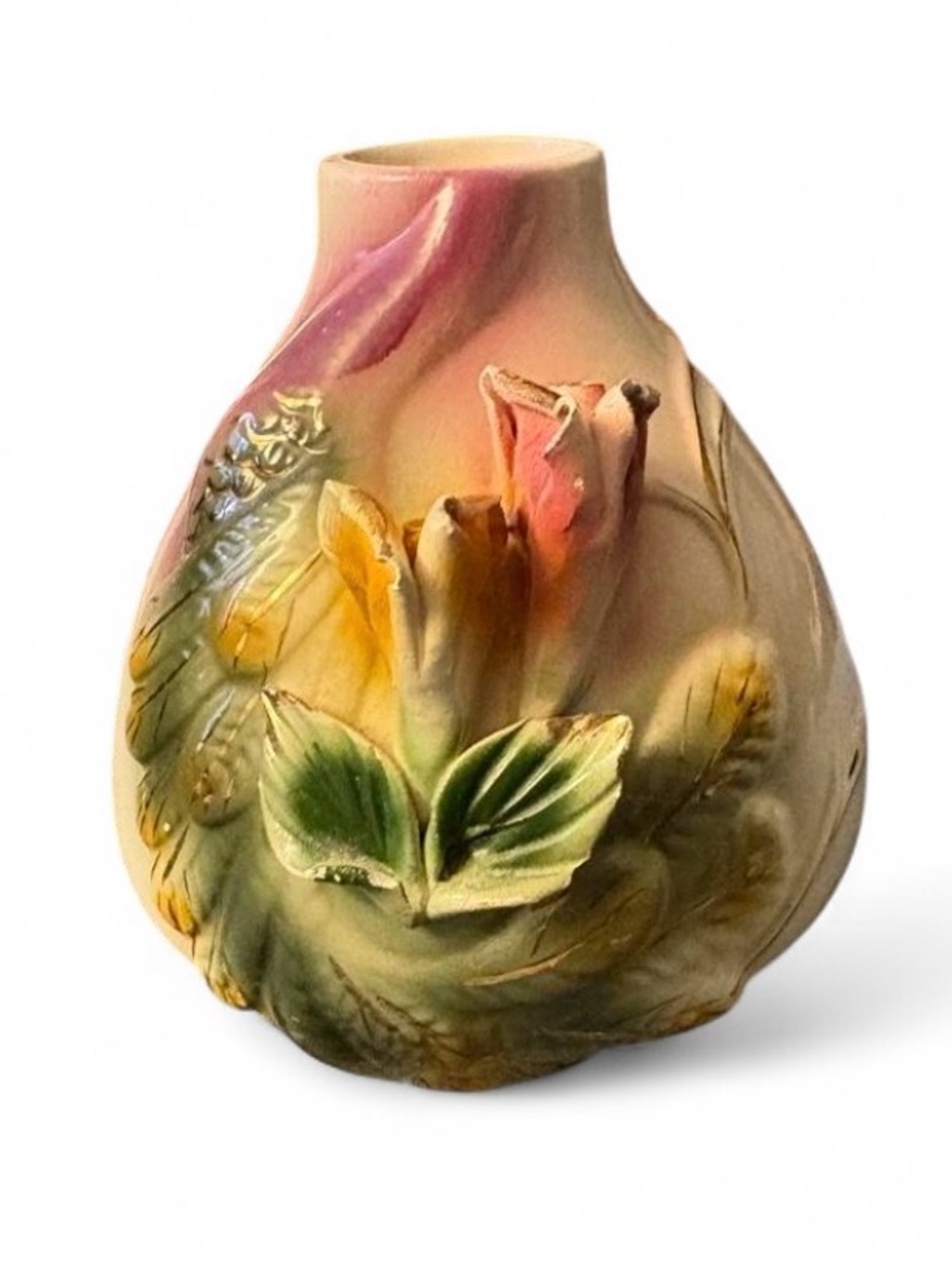 Vintage Capodimonte Italy Floral Porcelain Vase-3D Urn style
